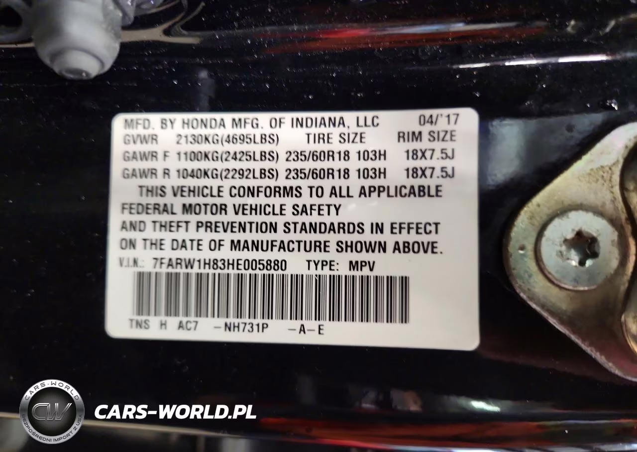 2017 Honda Cr-V Exl VIN:7FARW1H83HE005880 - 14