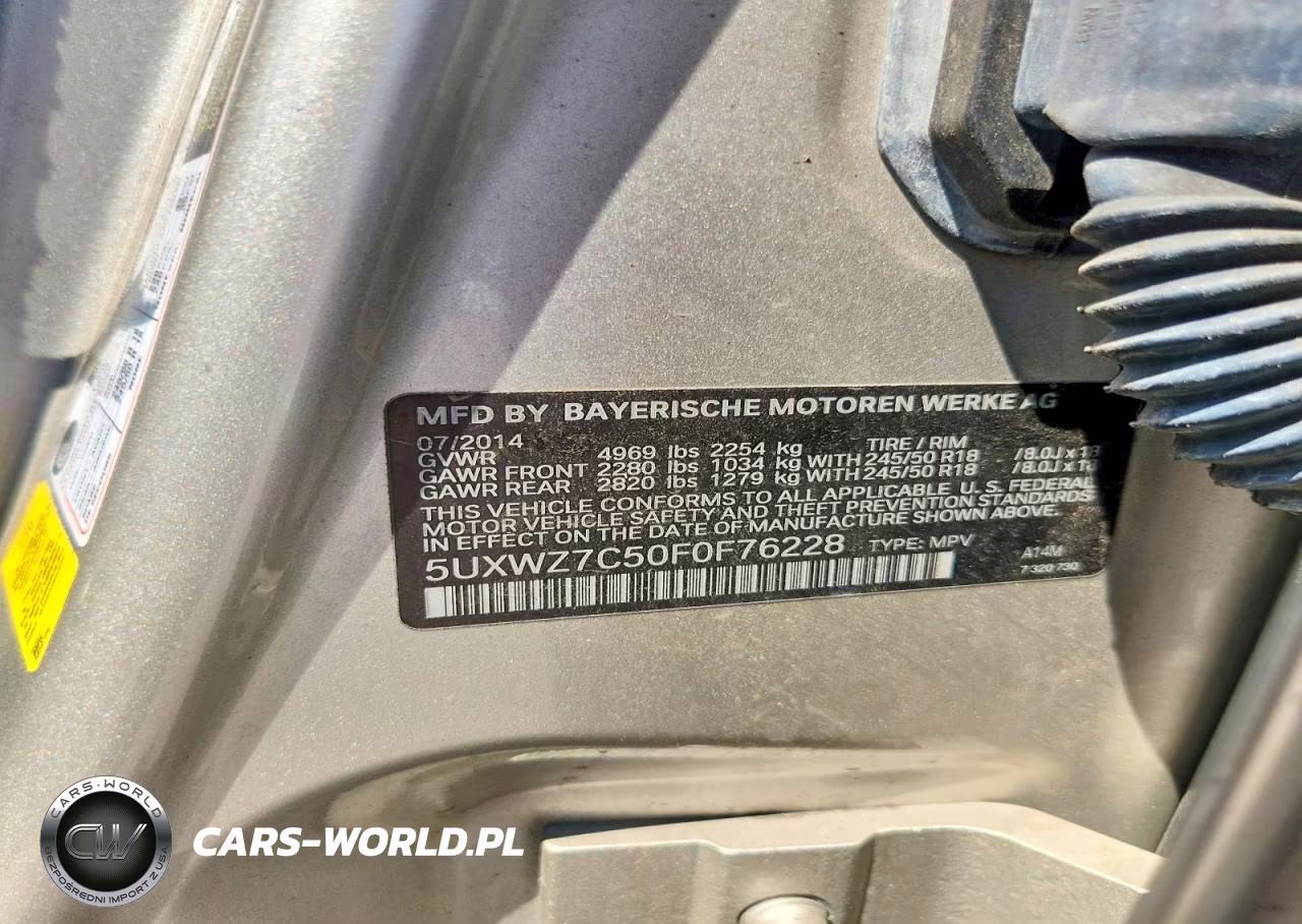 2015 BMW X3 Sdrive28I VIN:5UXWZ7C50F0F76228 - 13