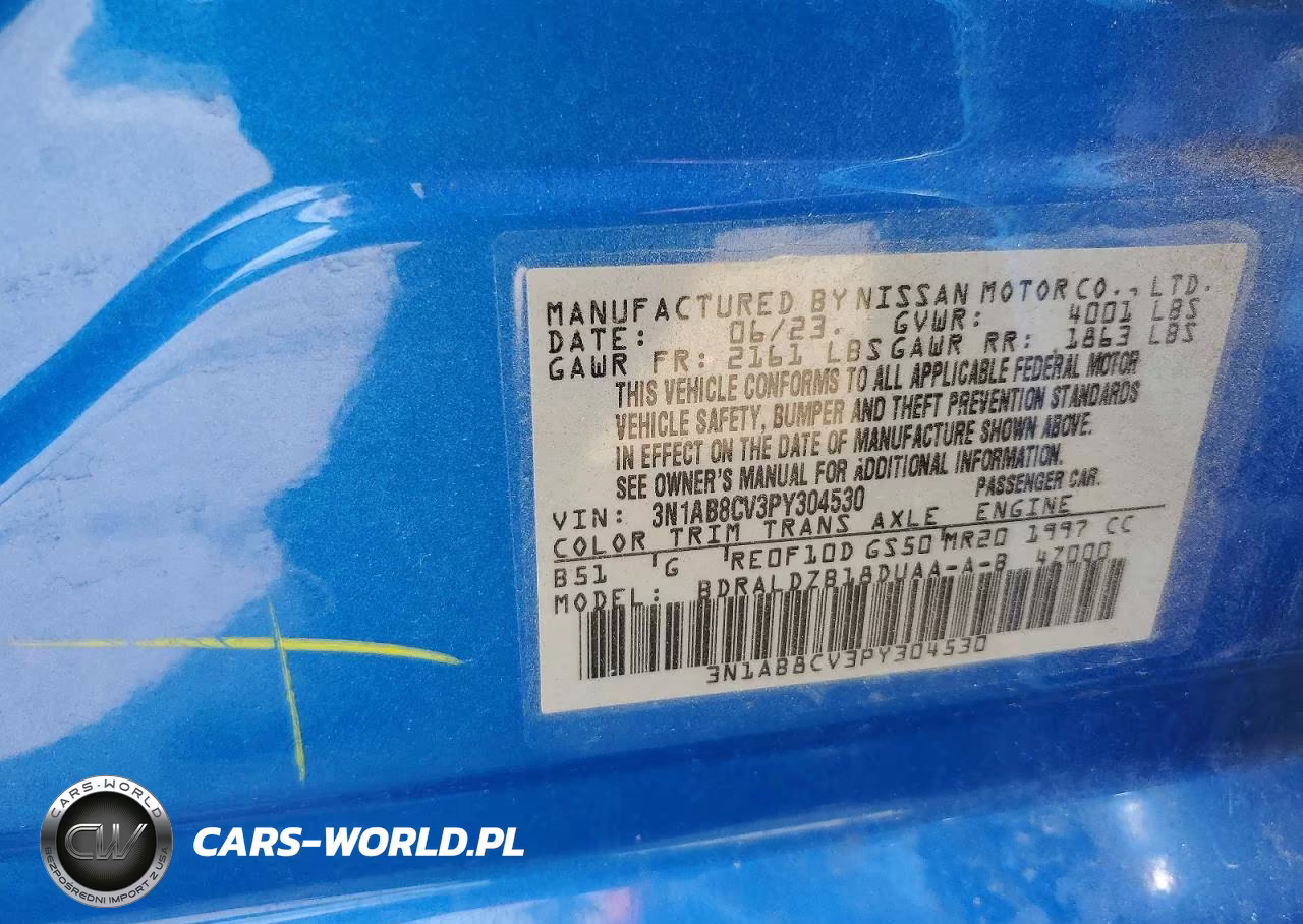 2023 Nissan Sentra Sv VIN:3N1AB8CV3PY304530 - 12