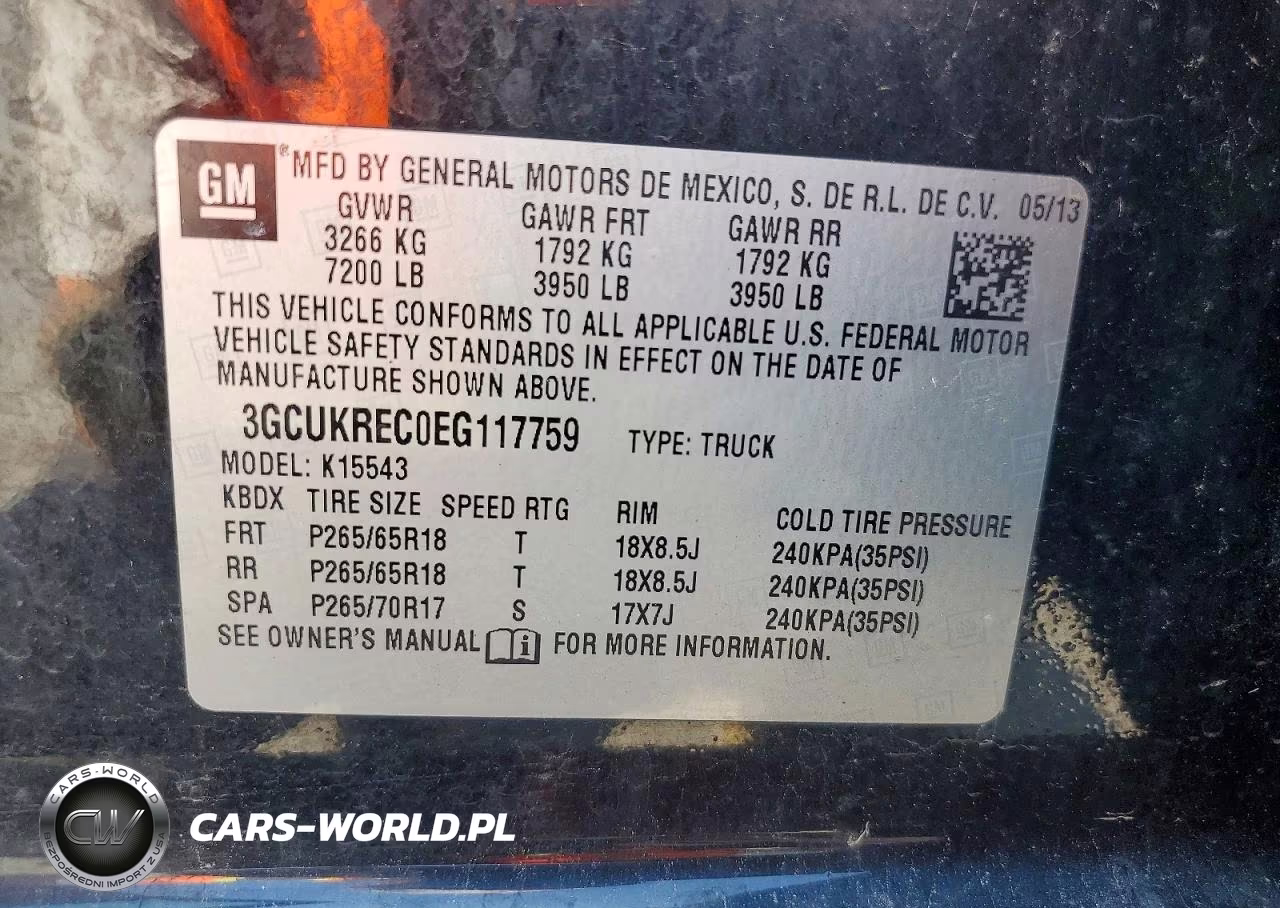 2014 Chevrolet Silverado K1500 Lt VIN:3GCUKREC0EG117759 - 12