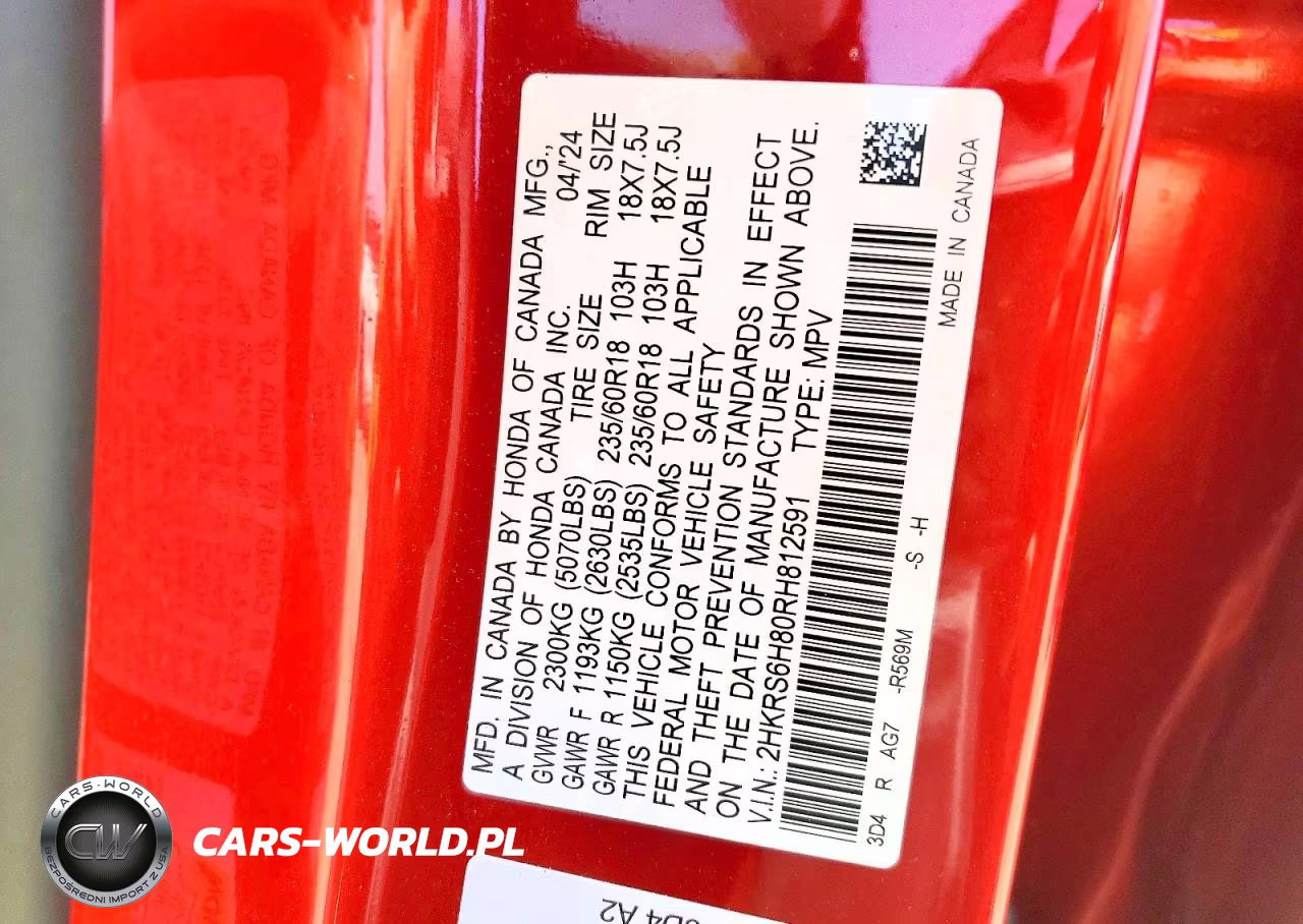2024 Honda Cr-V Sport-L VIN:2HKRS6H80RH812591 - 13