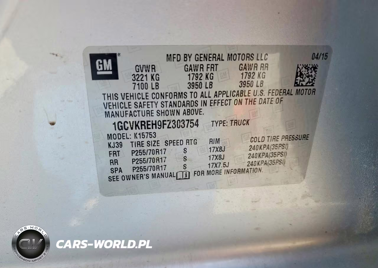 2015 Chevrolet Silverado K1500 Lt VIN:1GCVKREH9FZ303754 - 12