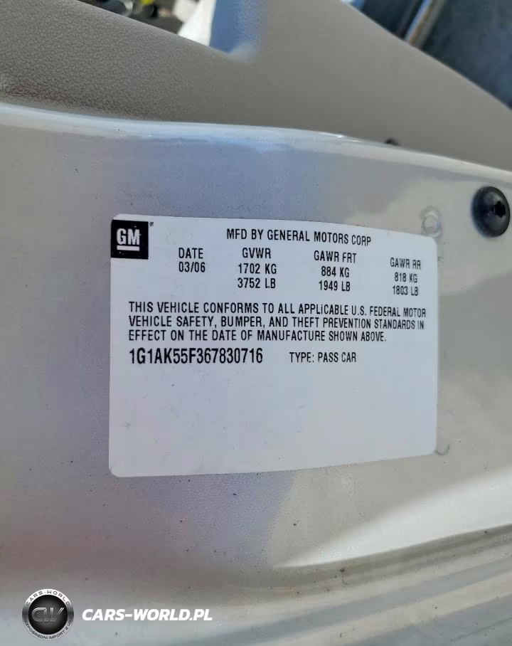 2006 Chevrolet Cobalt Ls VIN:1G1AK55F367830716 - 12