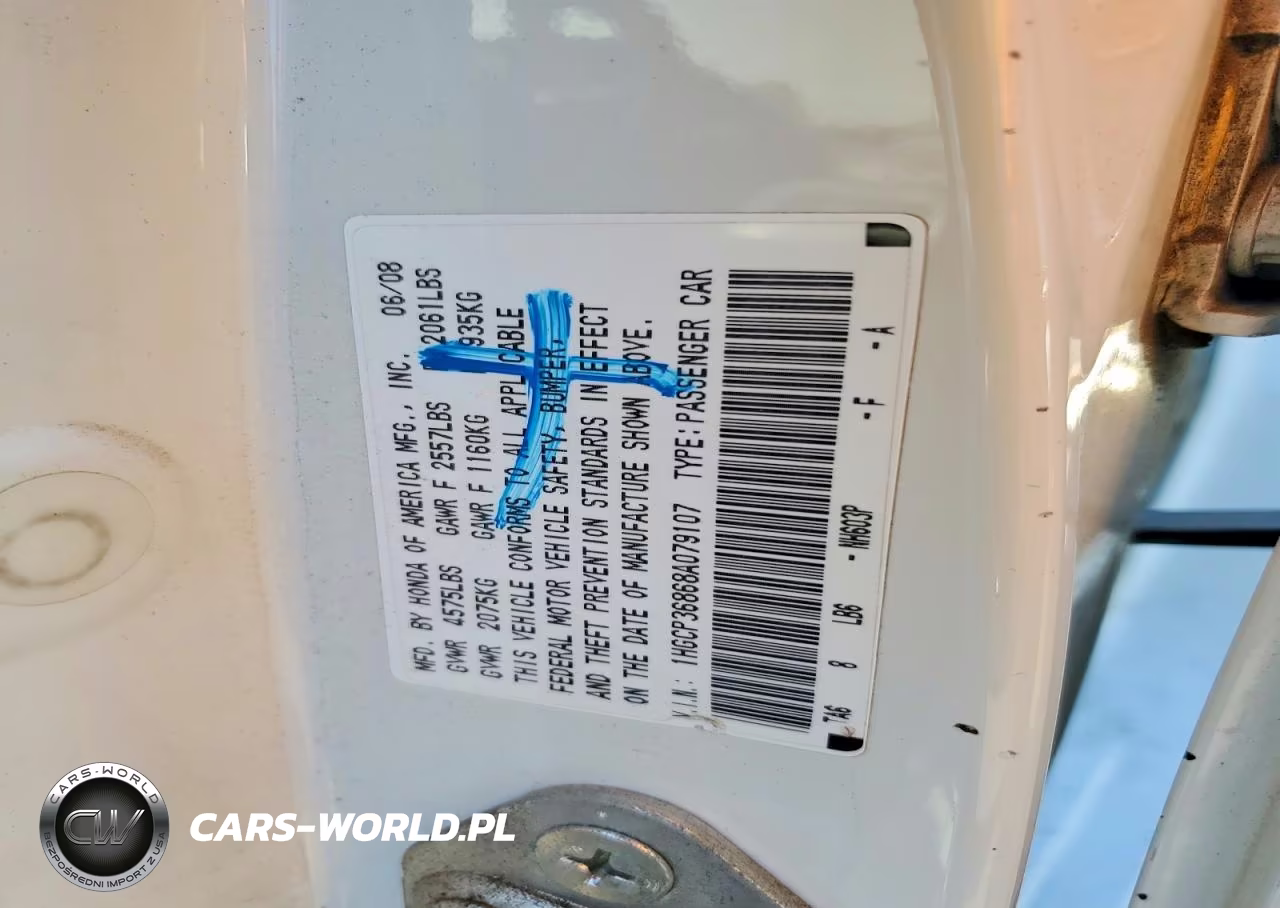 2008 Honda Accord Exl VIN:1HGCP36868A079107 - 13