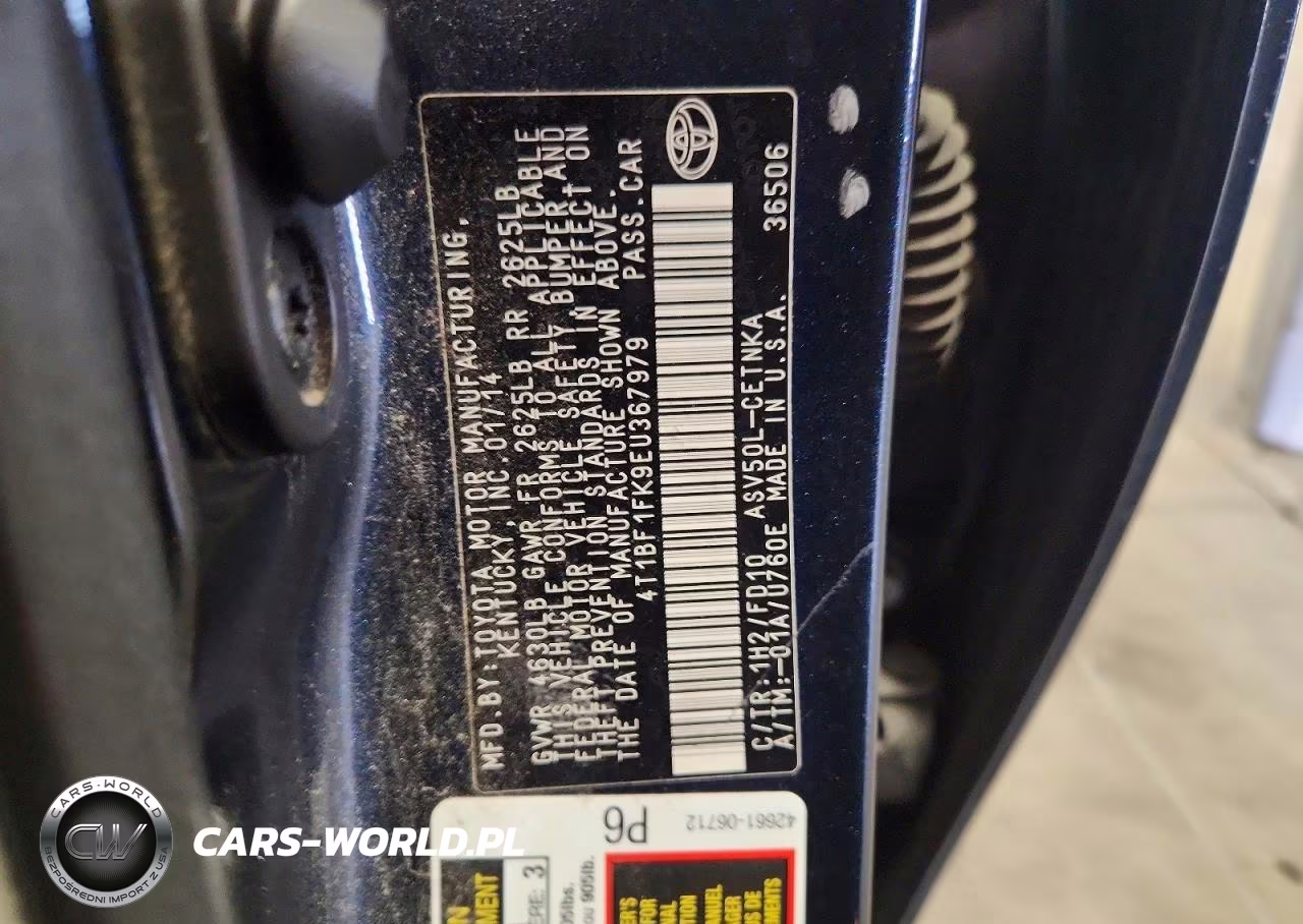 2014 Toyota Camry Le VIN:4T1BF1FK9EU367979 - 12