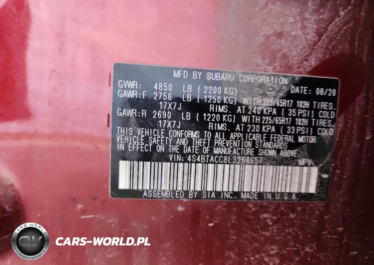 2020 Subaru Outback Premium VIN:4S4BTACC8L3264657 - 12