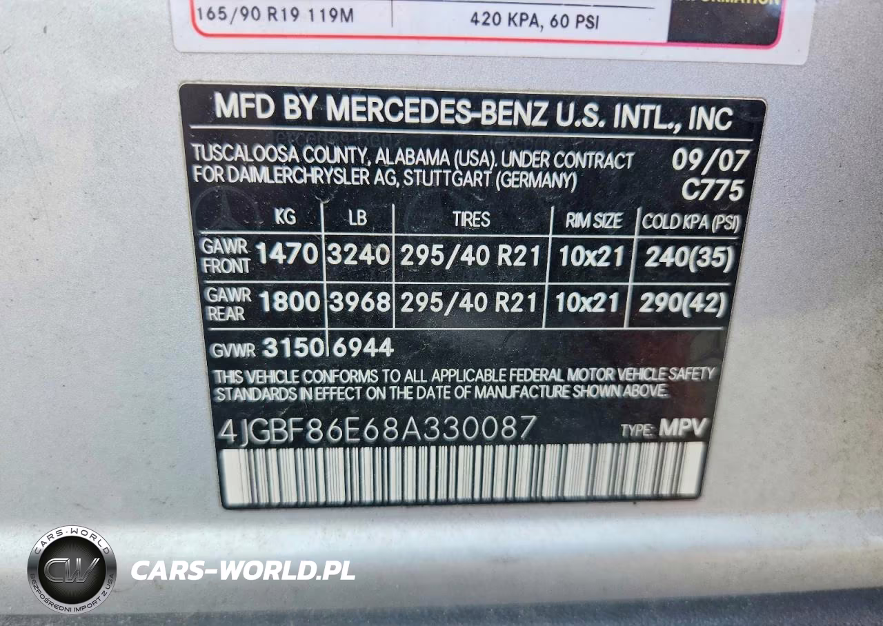 2008 Mercedes-Benz Gl 550 4Matic VIN:4JGBF86E68A330087 - 13