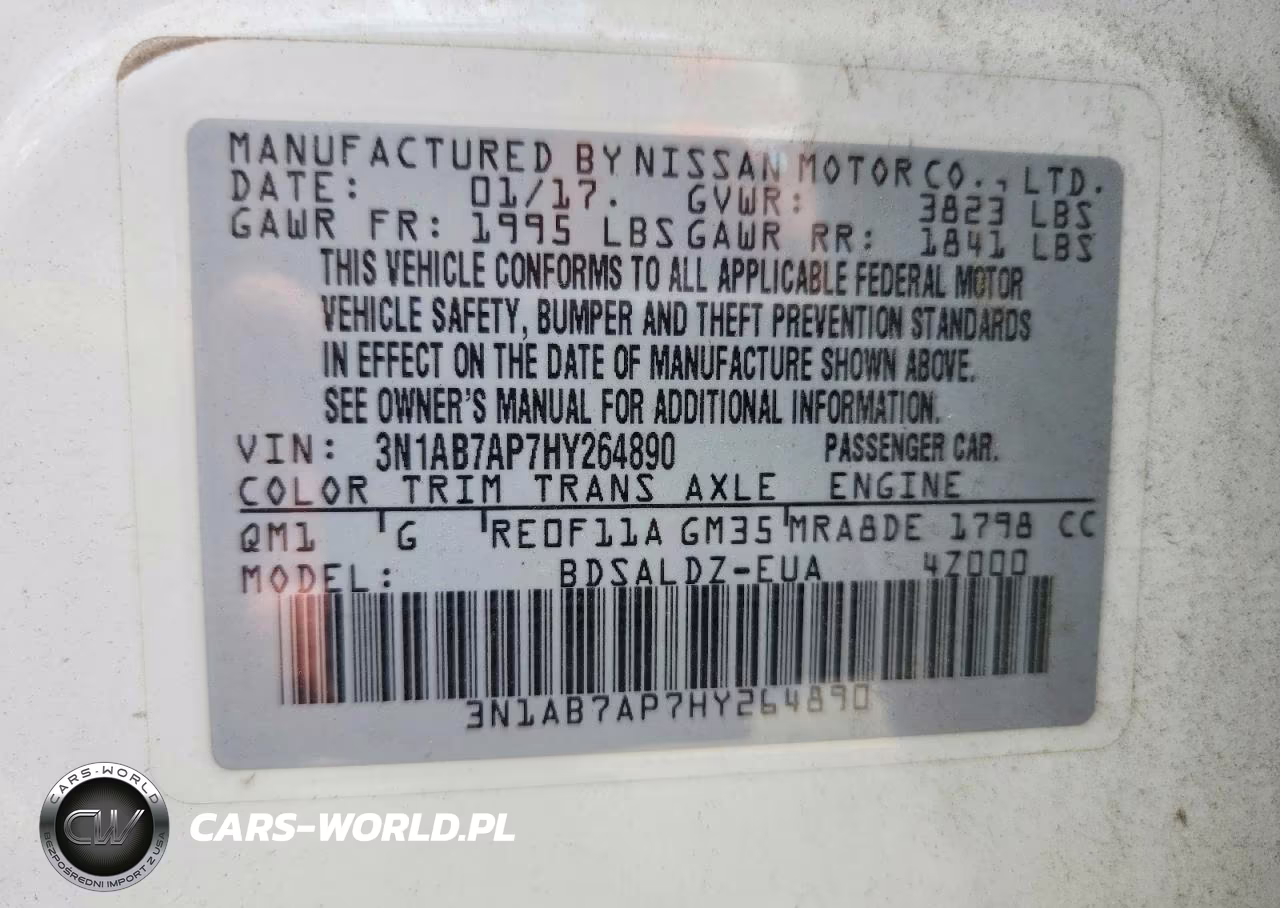 2017 Nissan Sentra Sv VIN:3N1AB7AP7HY264890 - 12