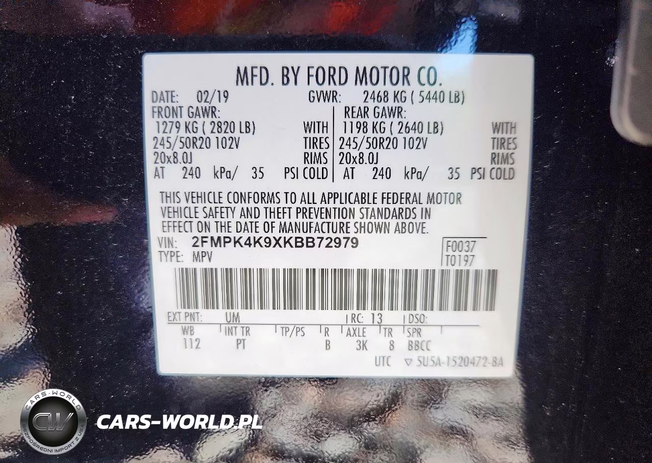 2019 Ford Edge Titanium VIN:2FMPK4K9XKBB72979 - 13