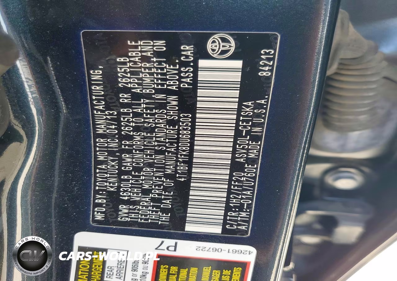2013 Toyota Camry Se VIN:4T1BF1FK8DU683503 - 13