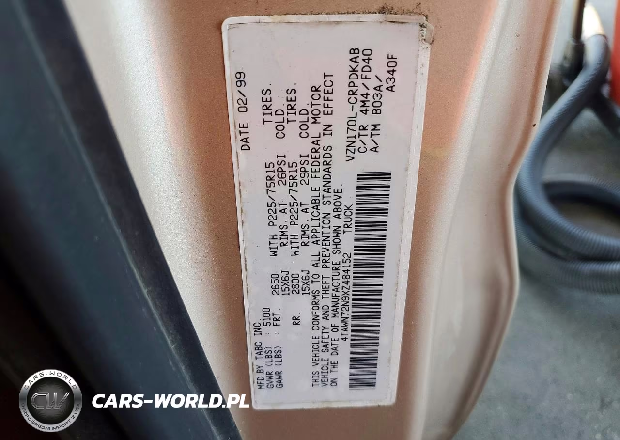 1999 Toyota Tacoma V6 VIN:4TAWN72N9XZ484152 - 12