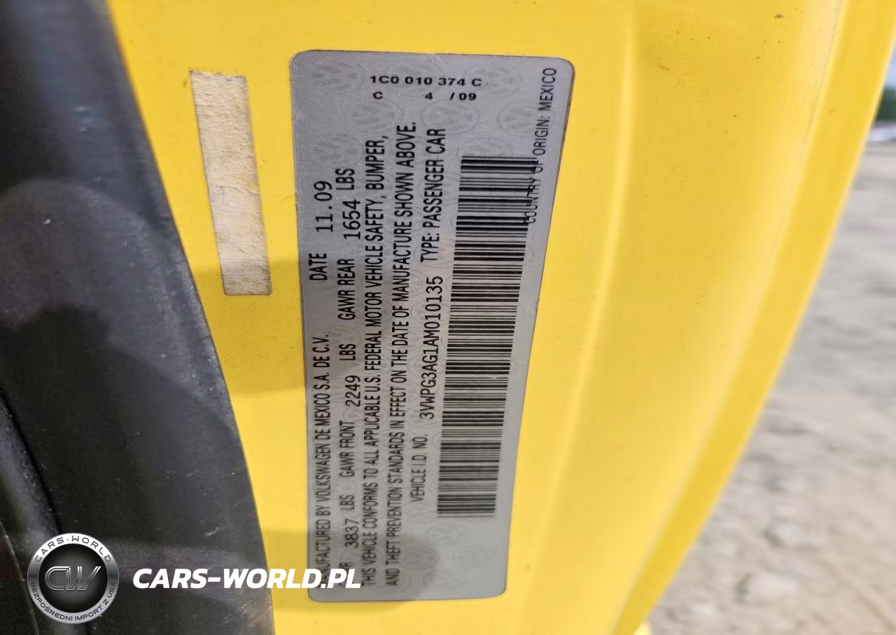 2010 Volkswagen New Beetle VIN:3VWPG3AG1AM010135 - 12