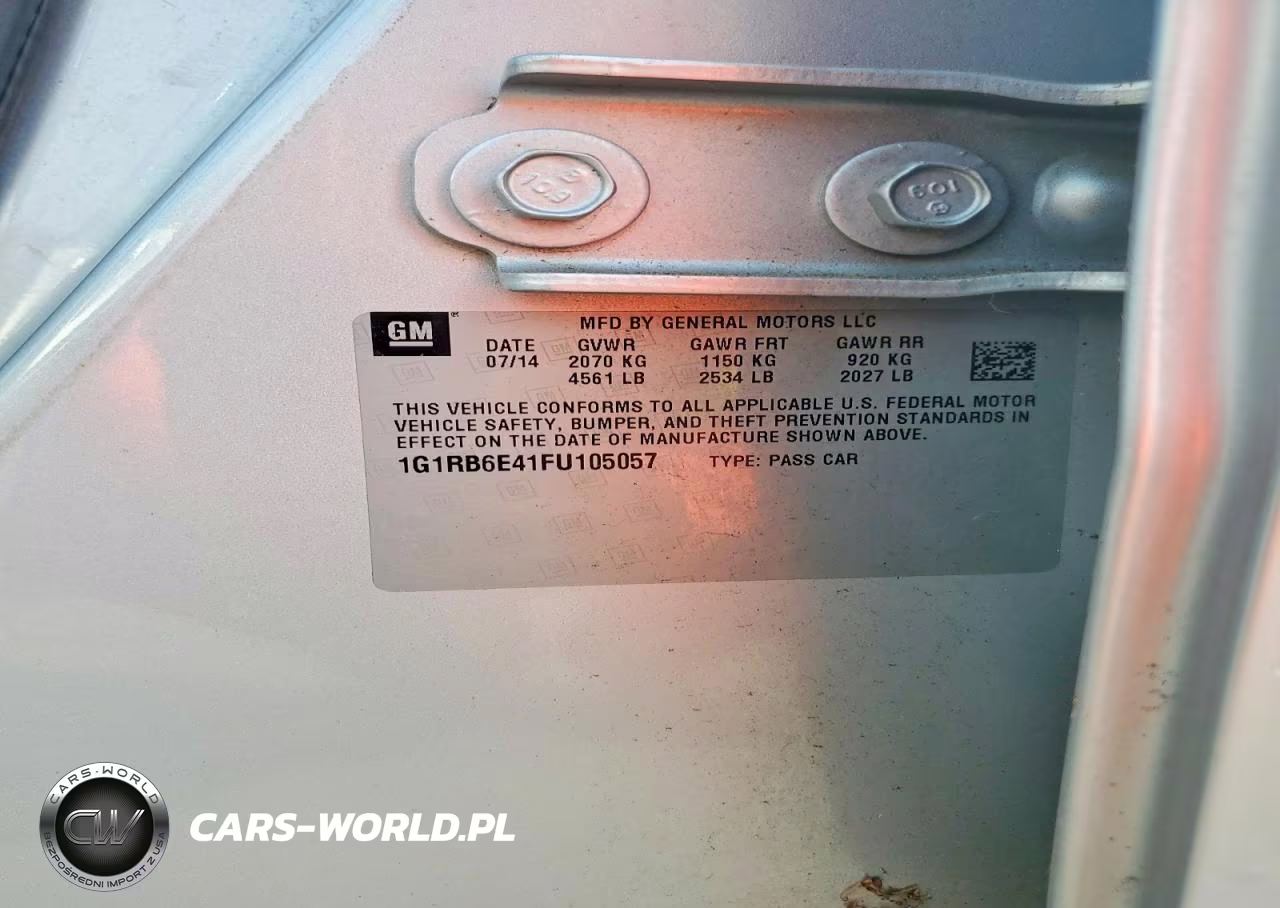 2015 Chevrolet Volt VIN:1G1RB6E41FU105057 - 12