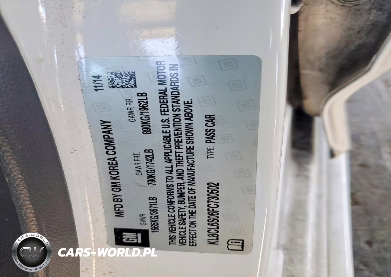 2015 Chevrolet Spark Ev 2Lt VIN:KL8CL6S06FC730502 - 12
