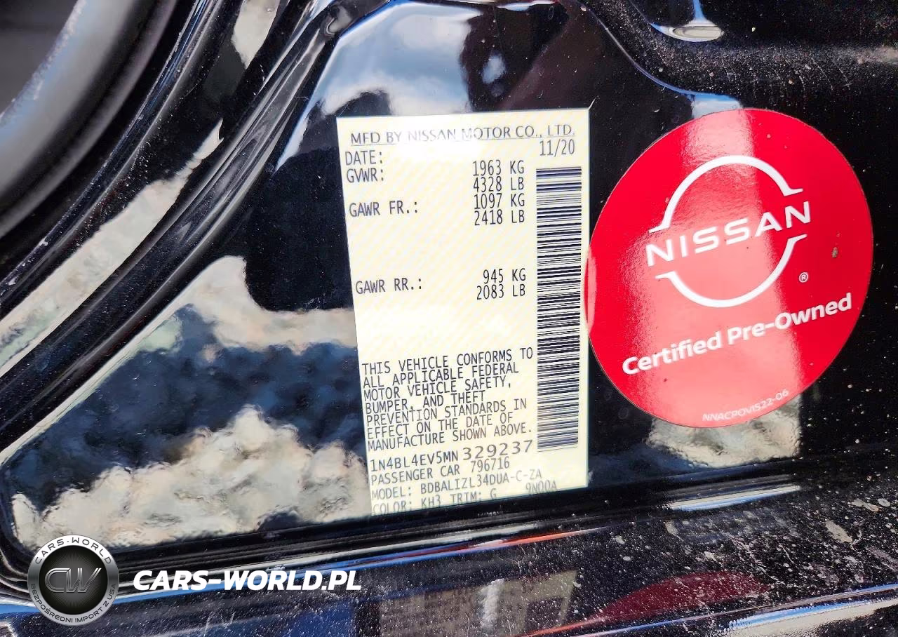 2021 Nissan Altima Sl VIN:1N4BL4EV5MN329237 - 12