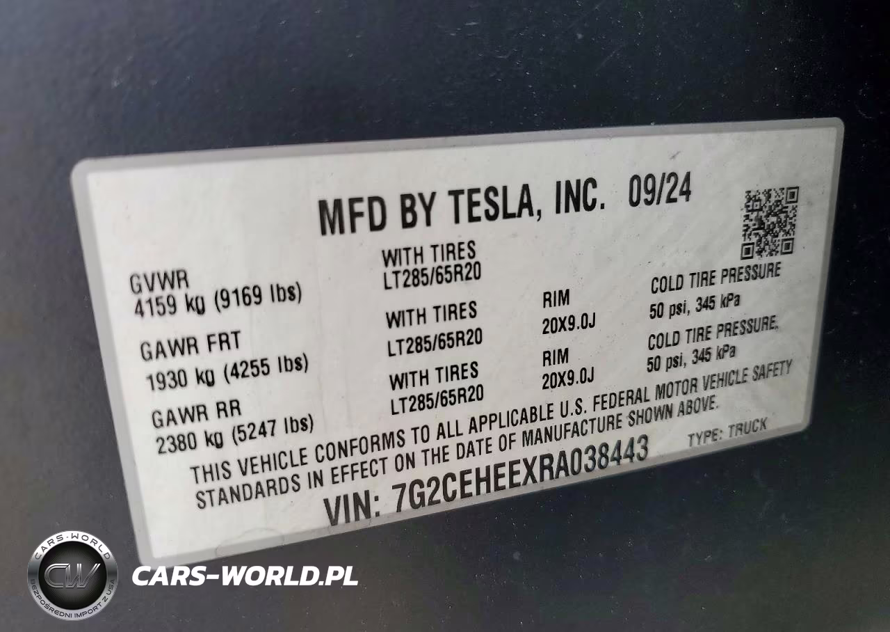 2024 Tesla Cybertruck VIN:7G2CEHEEXRA038443 - 12