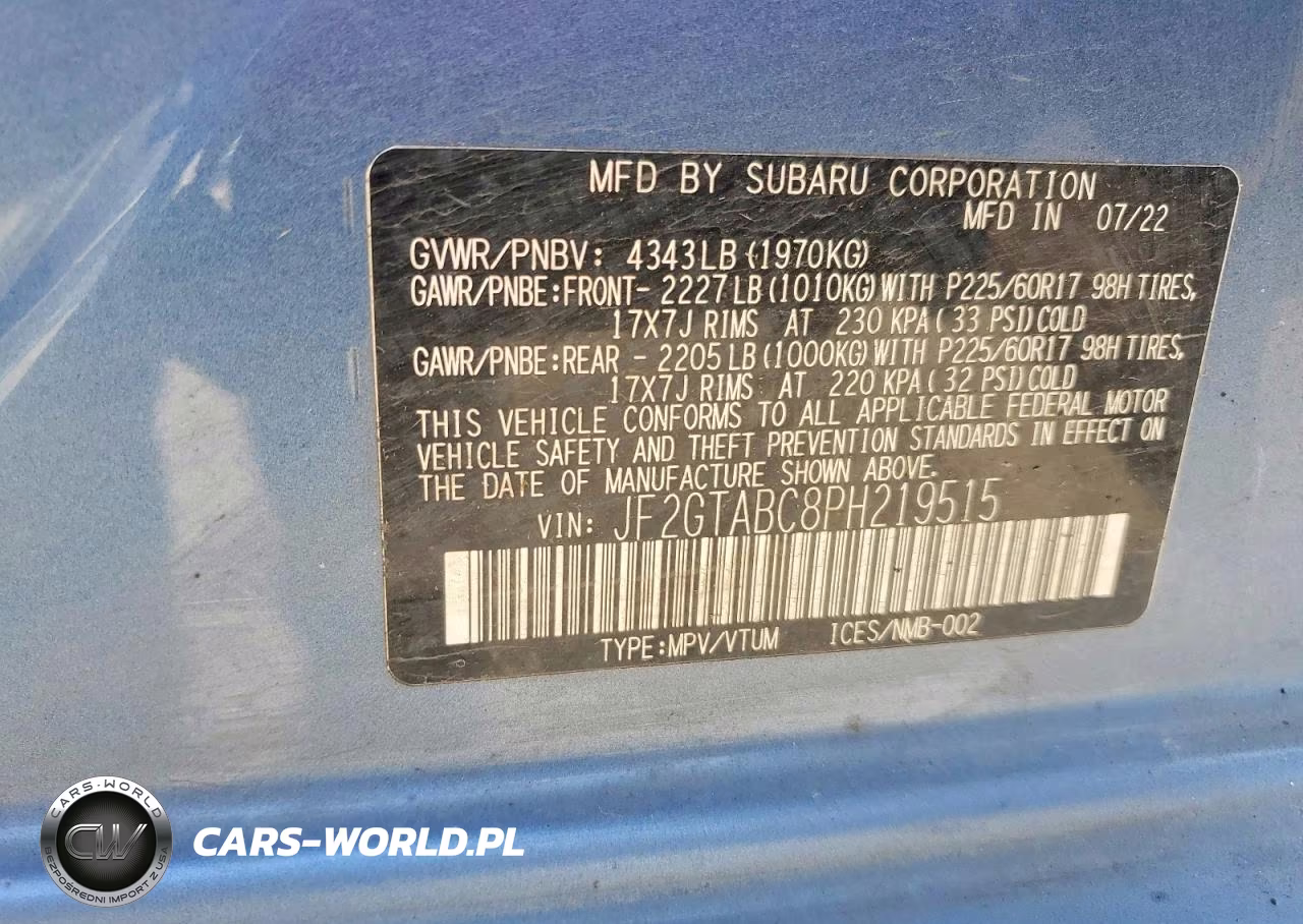 2023 Subaru Crosstrek VIN:JF2GTABC8PH219515 - 12