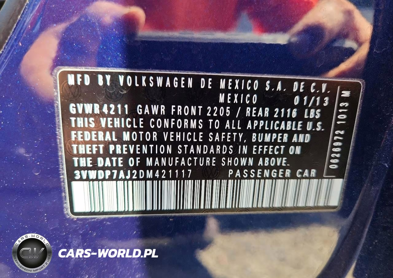 2013 Volkswagen Jetta Se VIN:3VWDP7AJ2DM421117 - 12