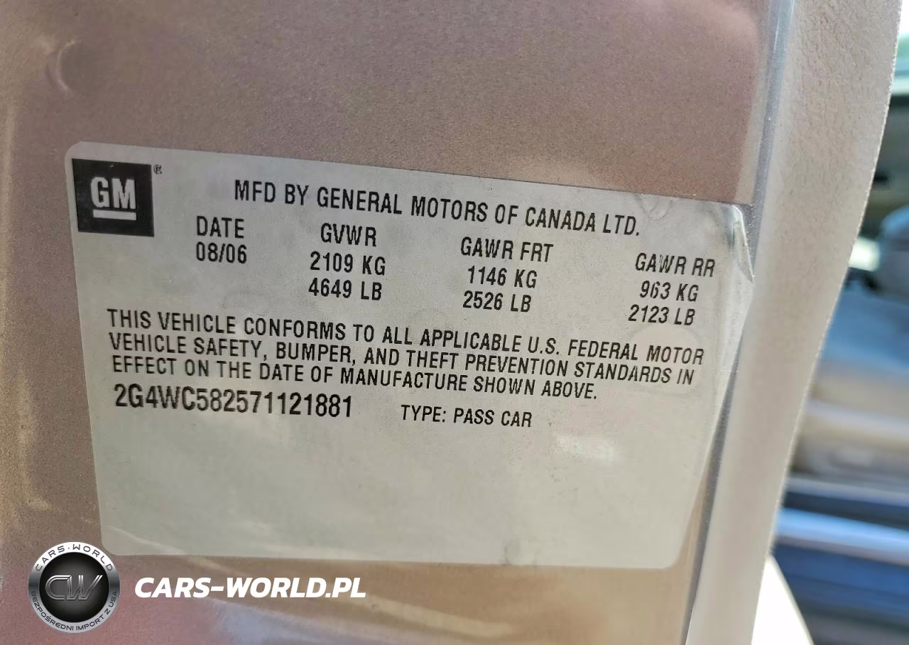 2007 Buick Lacrosse Cx VIN:2G4WC582571121881 - 12