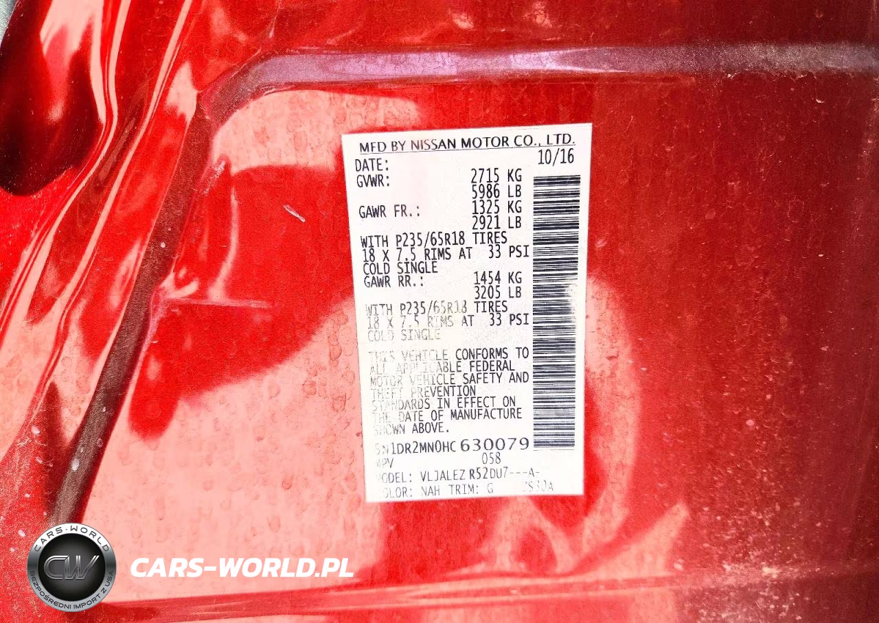 2017 Nissan Pathfinder Sv VIN:5N1DR2MN0HC630079 - 13