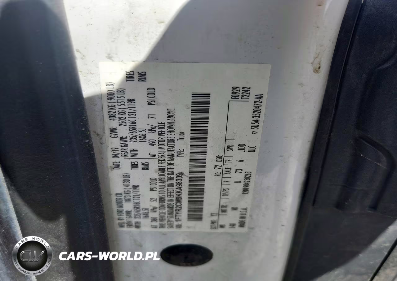 2019 Ford Transit 250 Delivery Van VIN:1FTYR2CM9KKA98309 - 13