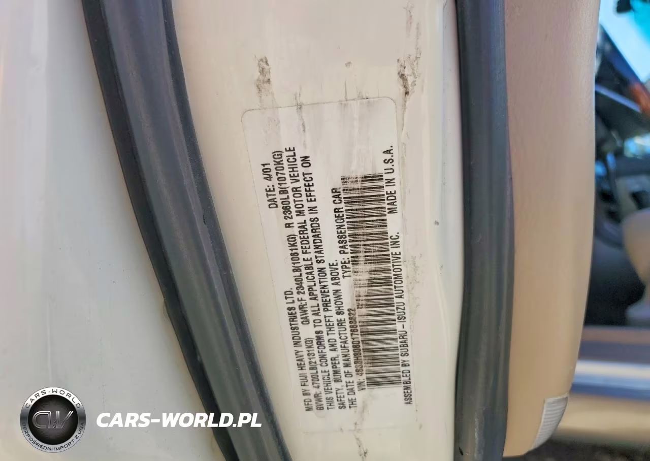 2001 Subaru Legacy Outback H6 3.0 Ll Bean VIN:4S3BH806017668622 - 13