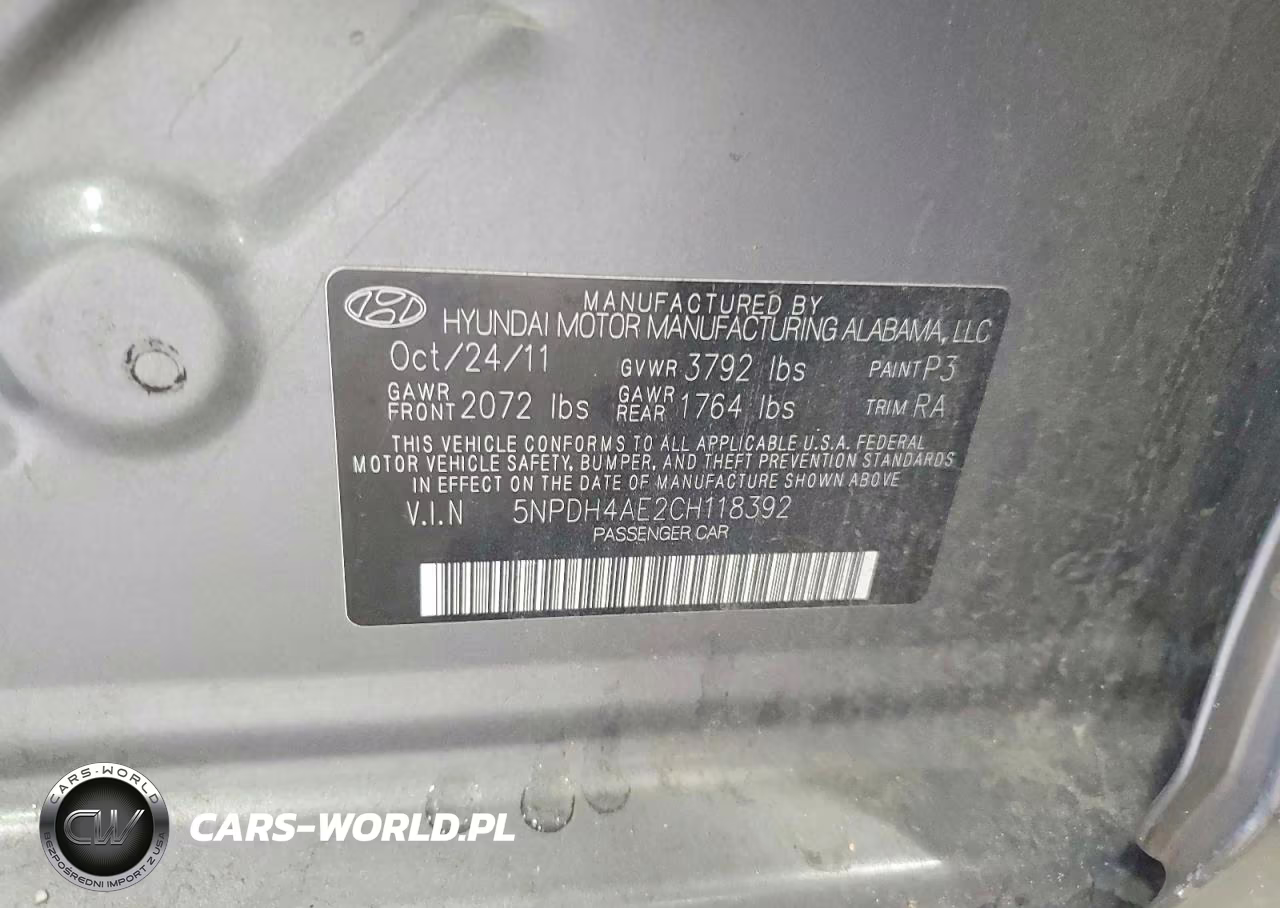2012 Hyundai Elantra Gls VIN:5NPDH4AE2CH118392 - 13