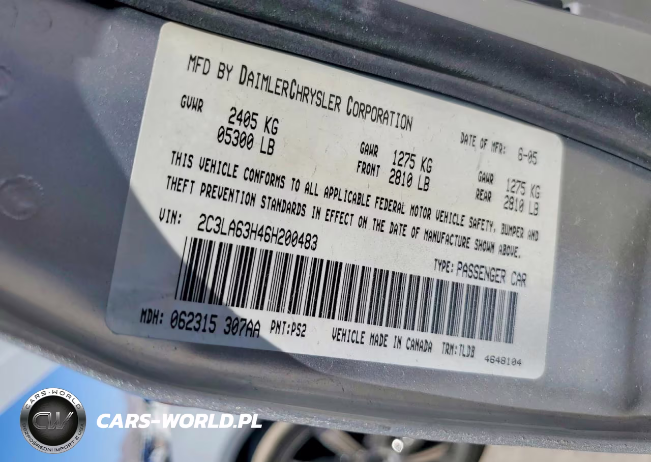 CHRYSLER 300C VIN:2C3LA63H46H200483 - 12