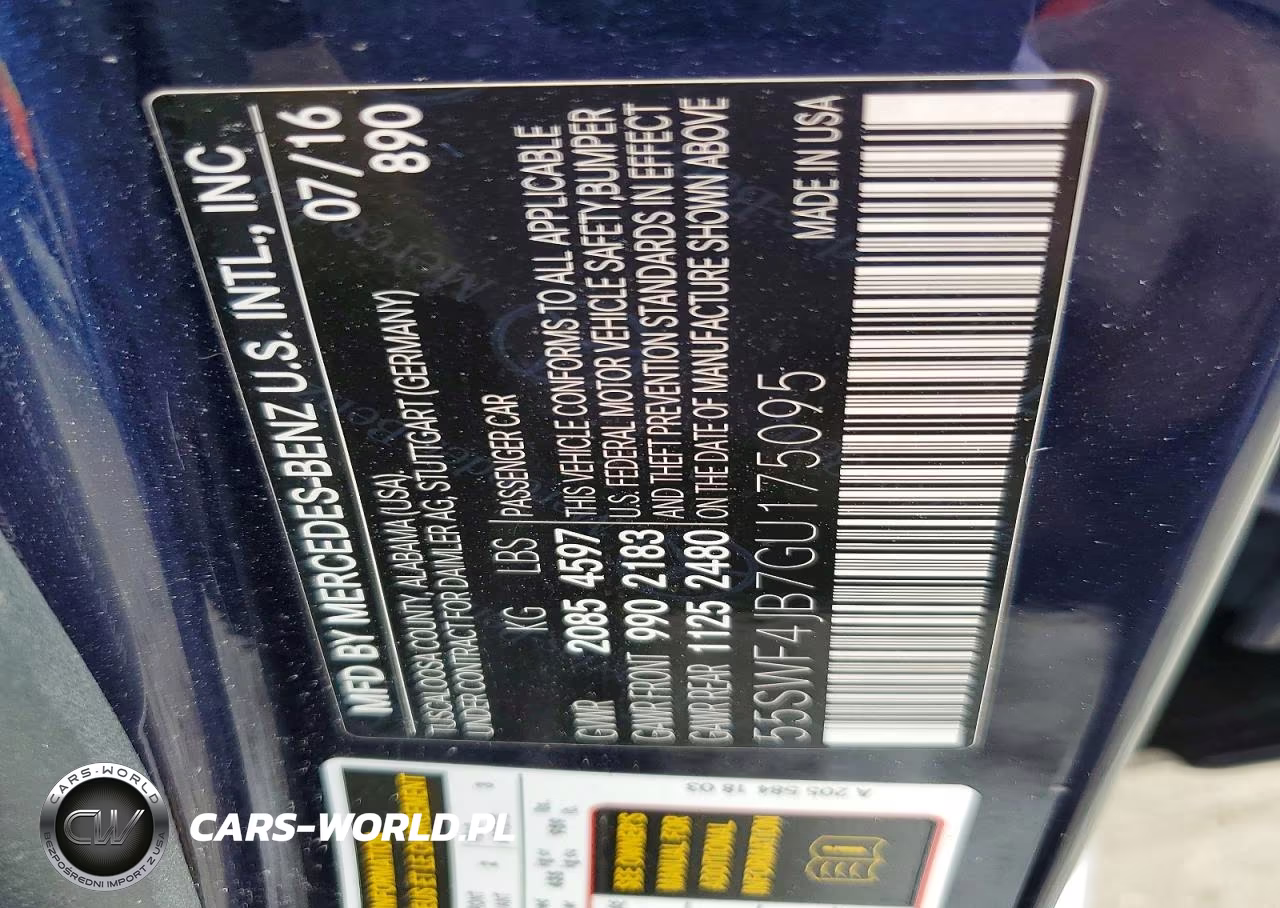 2016 Mercedes-Benz C 300 VIN:55SWF4JB7GU175095 - 12