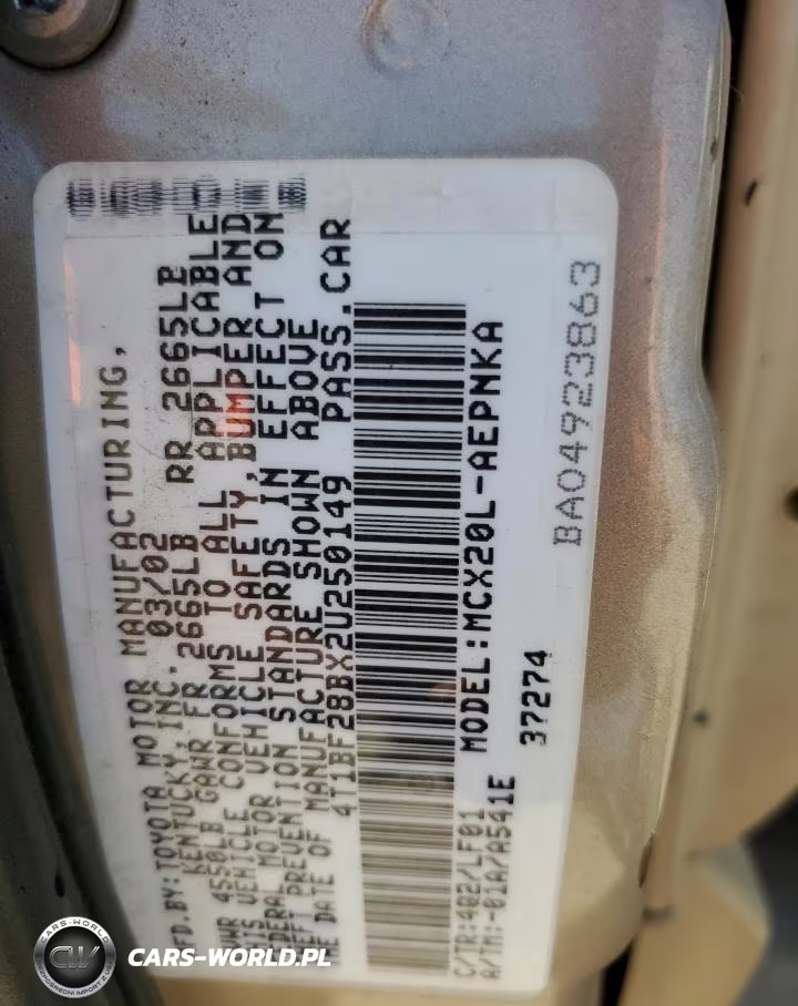 2002 Toyota Avalon Xl VIN:4T1BF28BX2U250149 - 12