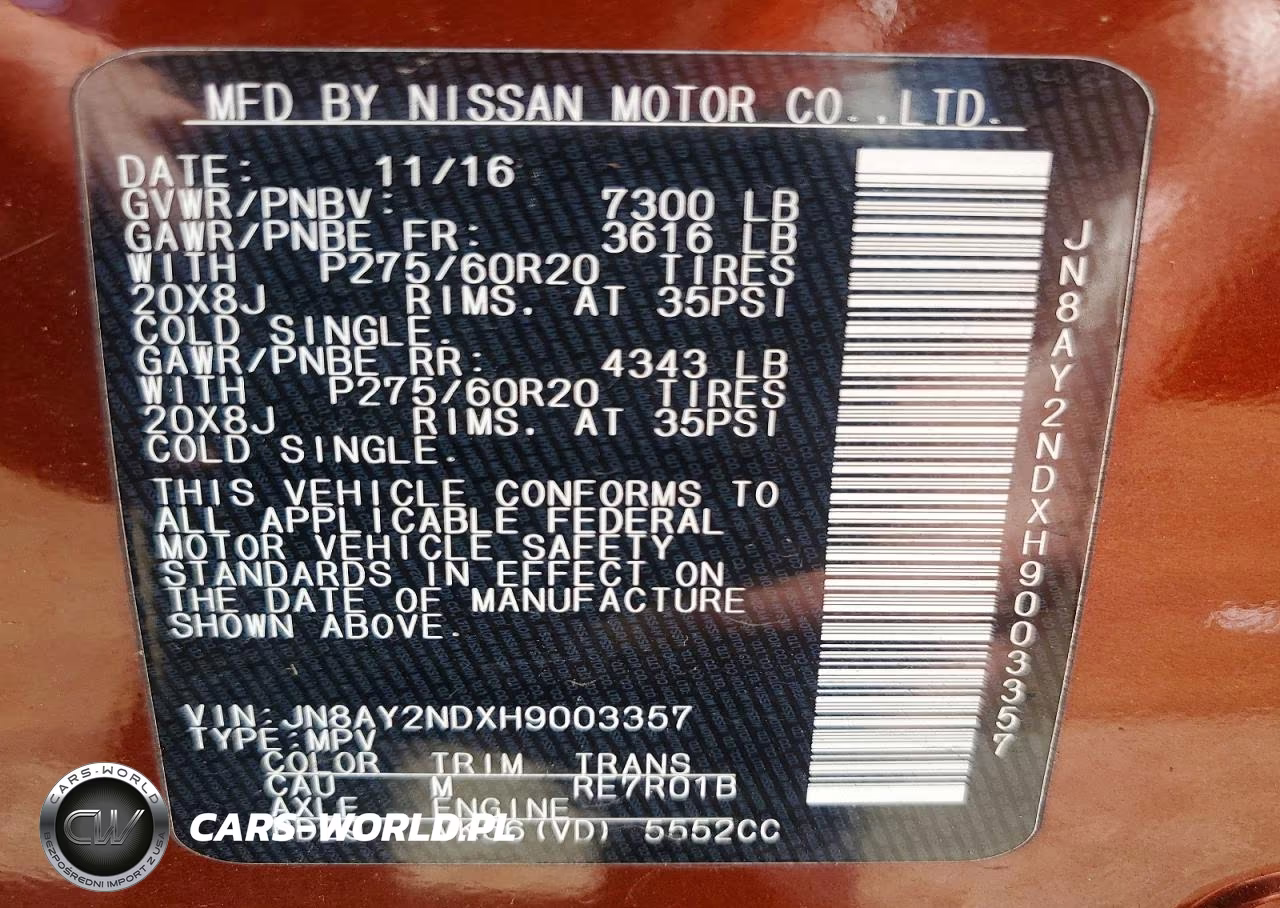2017 Nissan Armada Platinum VIN:JN8AY2NDXH9003357 - 13