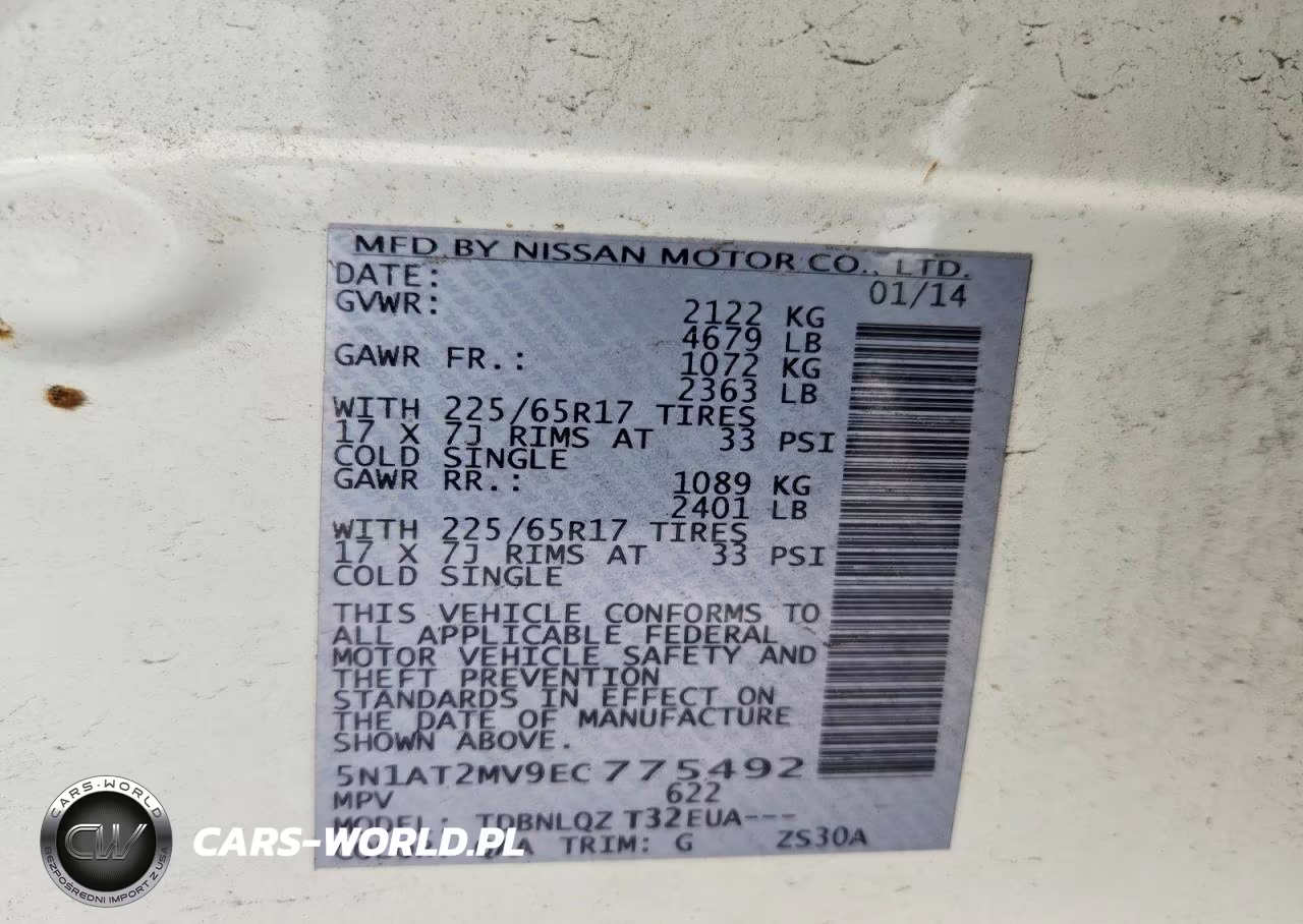 2014 Nissan Rogue VIN:5N1AT2MV9EC775492 - 12