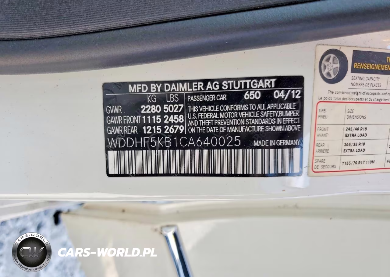 2012 Mercedes-Benz E 350 VIN:WDDHF5KB1CA640025 - 12
