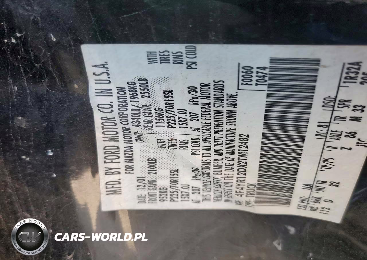 2002 Mazda B2300 VIN:4F4YR12DX2TM12482 - 13