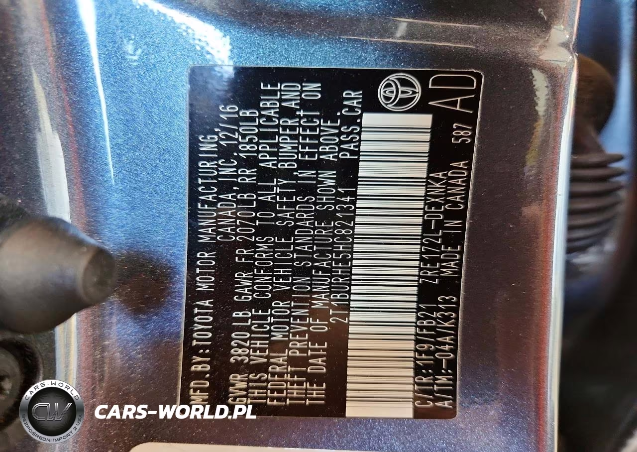 2017 Toyota Corolla Le VIN:2T1BURHE5HC821341 - 12