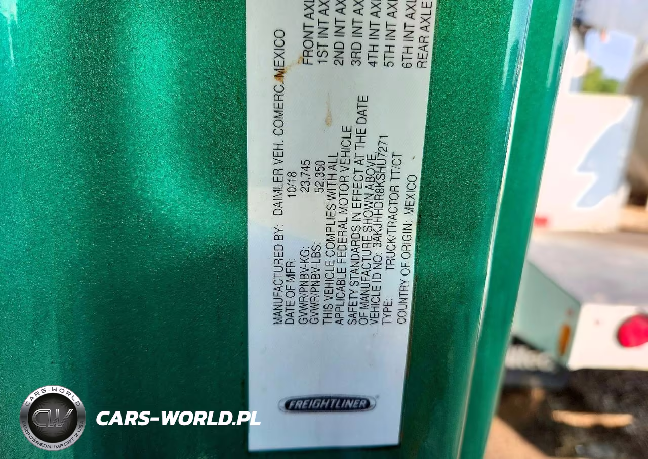 2019 Freightliner Cascadia 126" Sleeper Cab Semi Truck VIN:3AKJHHDR8KSHU7271 - 12