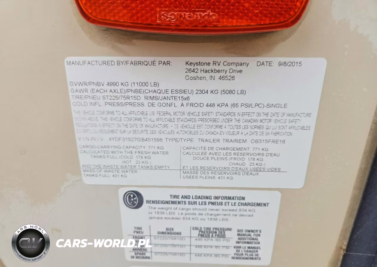2016 Keystone Outback Camper VIN:4YDF31527GB451598 - 10