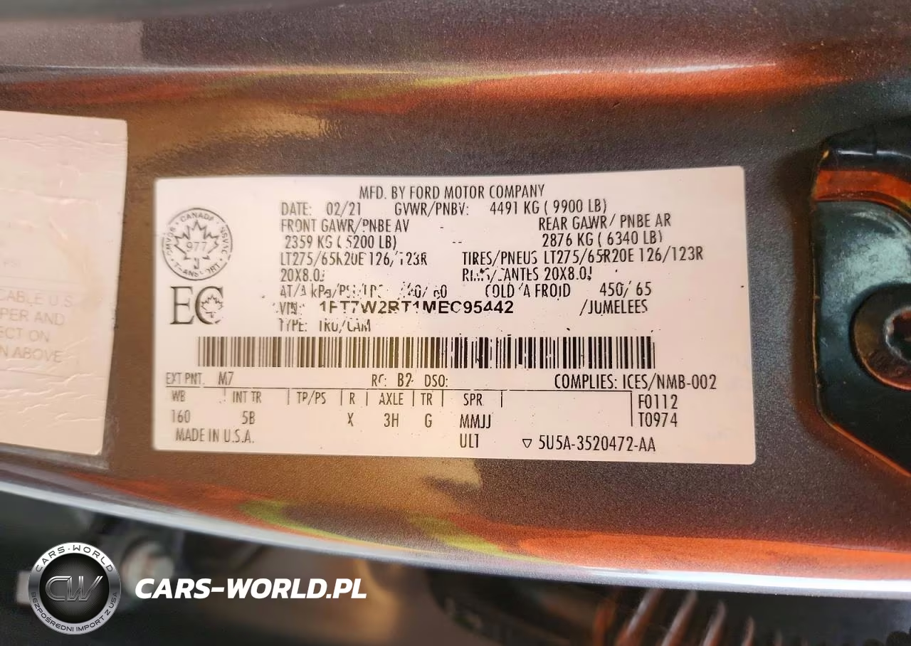 2021 Ford F250 Super Duty VIN:1FT7W2BT1MEC95442 - 12