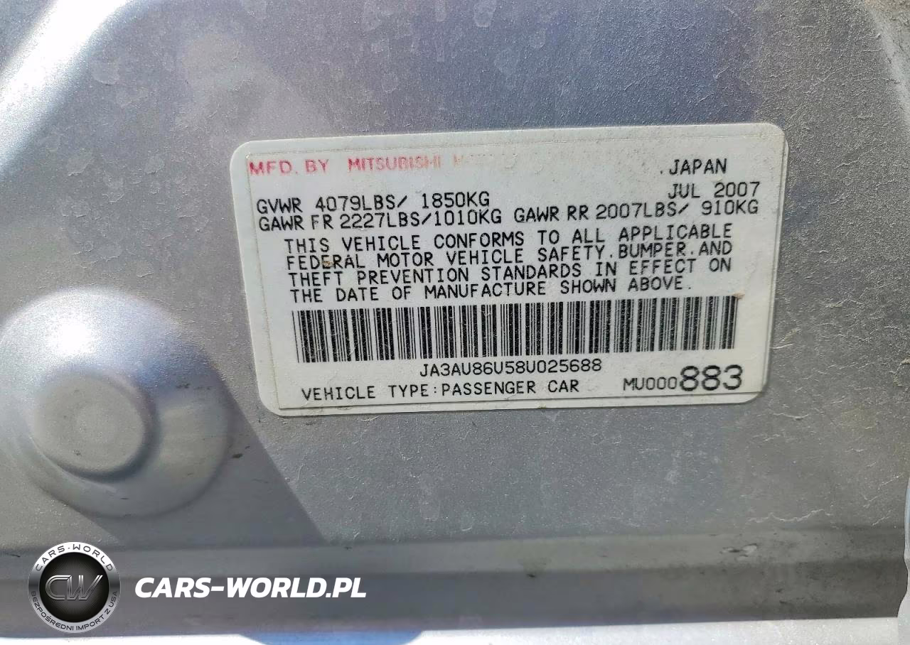 2008 Mitsubishi Lancer Gts VIN:JA3AU86U58U025688 - 12