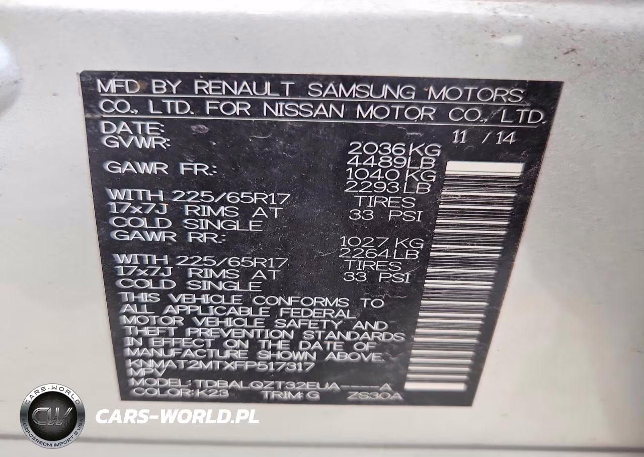 2015 Nissan Rogue Sv VIN:KNMAT2MTXFP517317 - 13