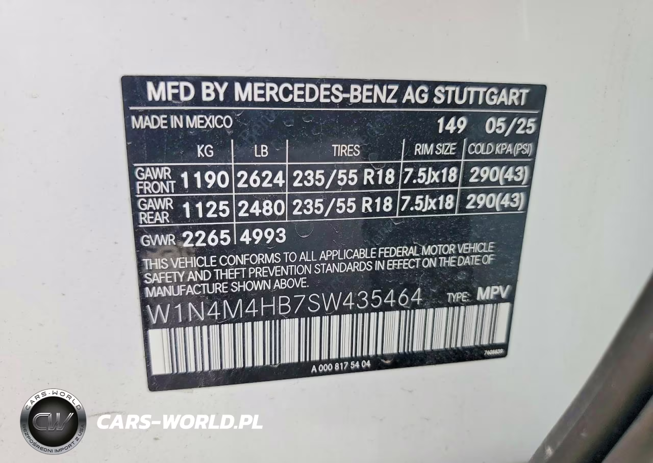 2025 Mercedes-Benz Glb 250 4Matic VIN:W1N4M4HB7SW435464 - 13
