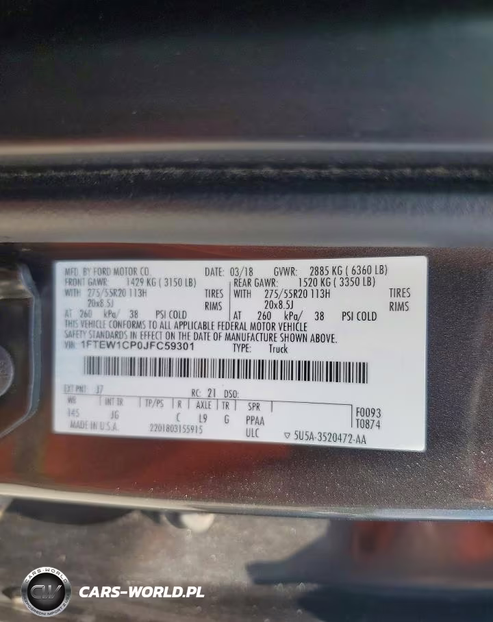 2018 Ford F150 Supercrew VIN:1FTEW1CP0JFC59301 - 13