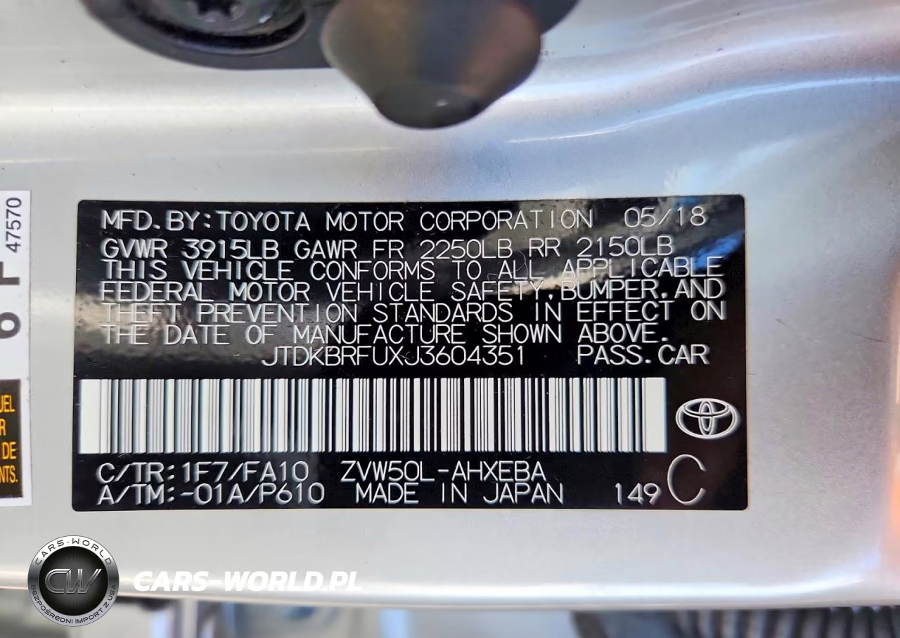 2018 Toyota Prius One VIN:JTDKBRFUXJ3604351 - 12