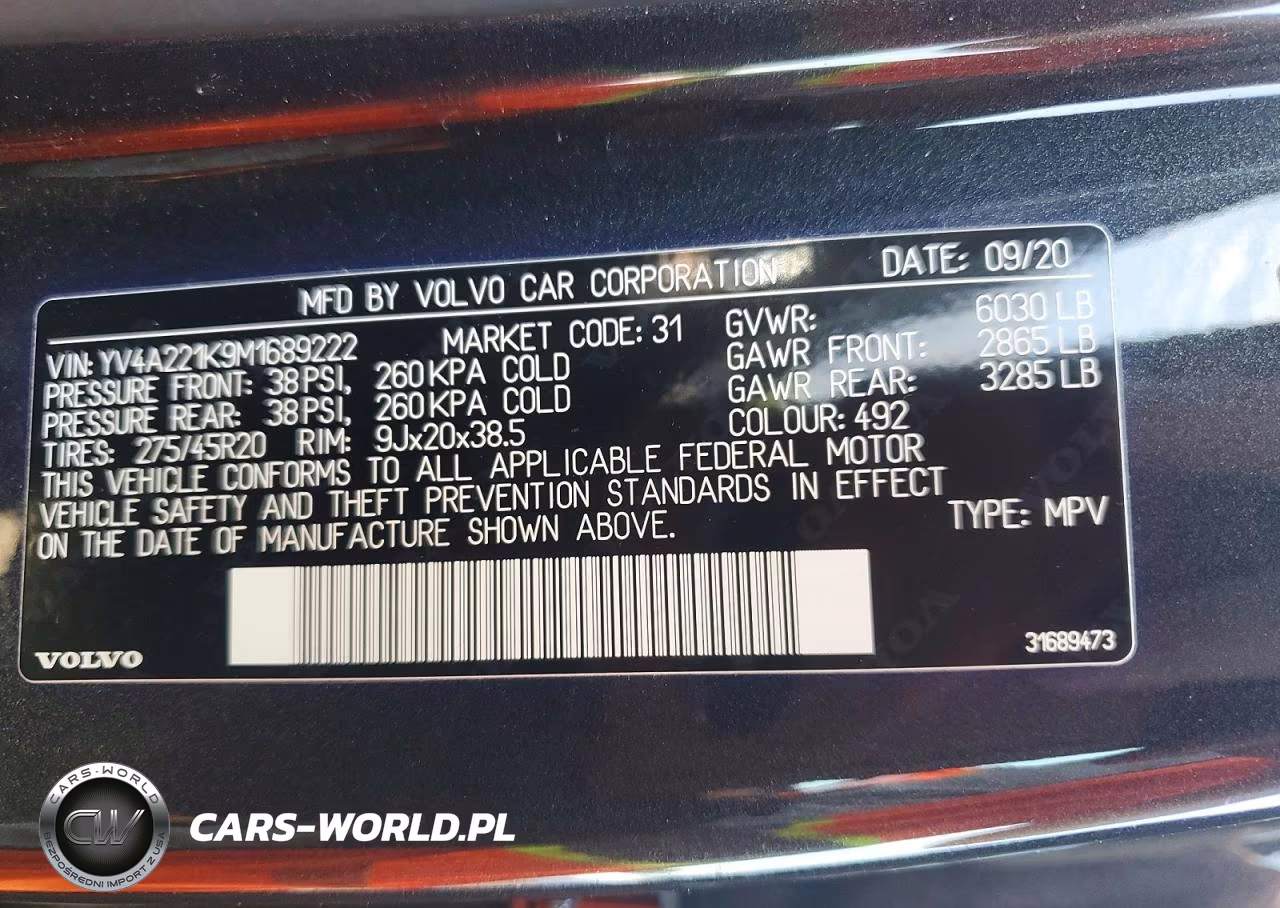 2021 Volvo Xc90 T6 Momentum VIN:YV4A221K9M1689222 - 13