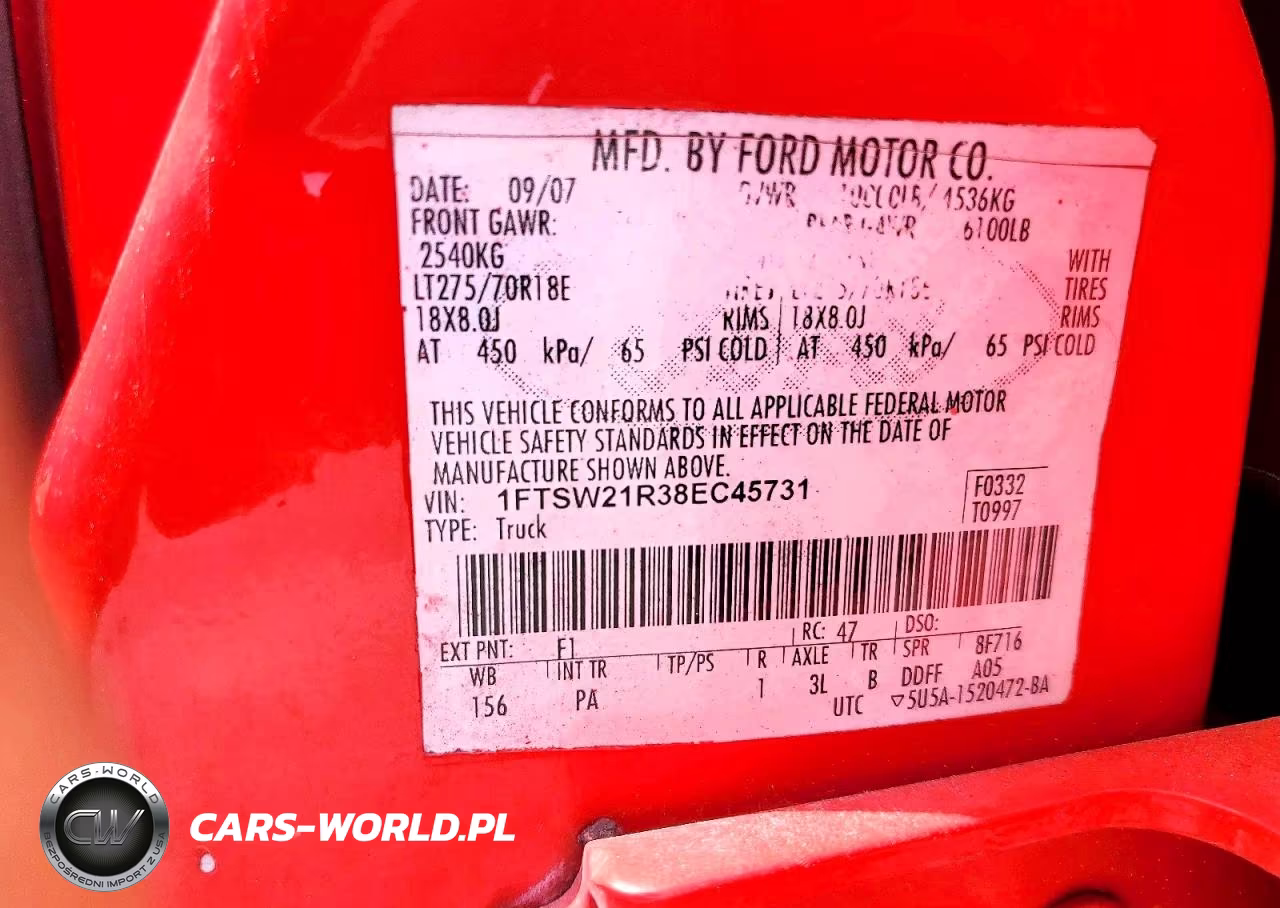 2008 Ford F250 Super Duty VIN:1FTSW21R38EC45731 - 12