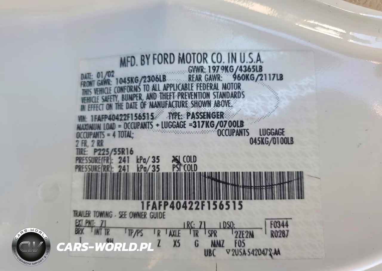 2002 Ford Mustang VIN:1FAFP40422F156515 - 13