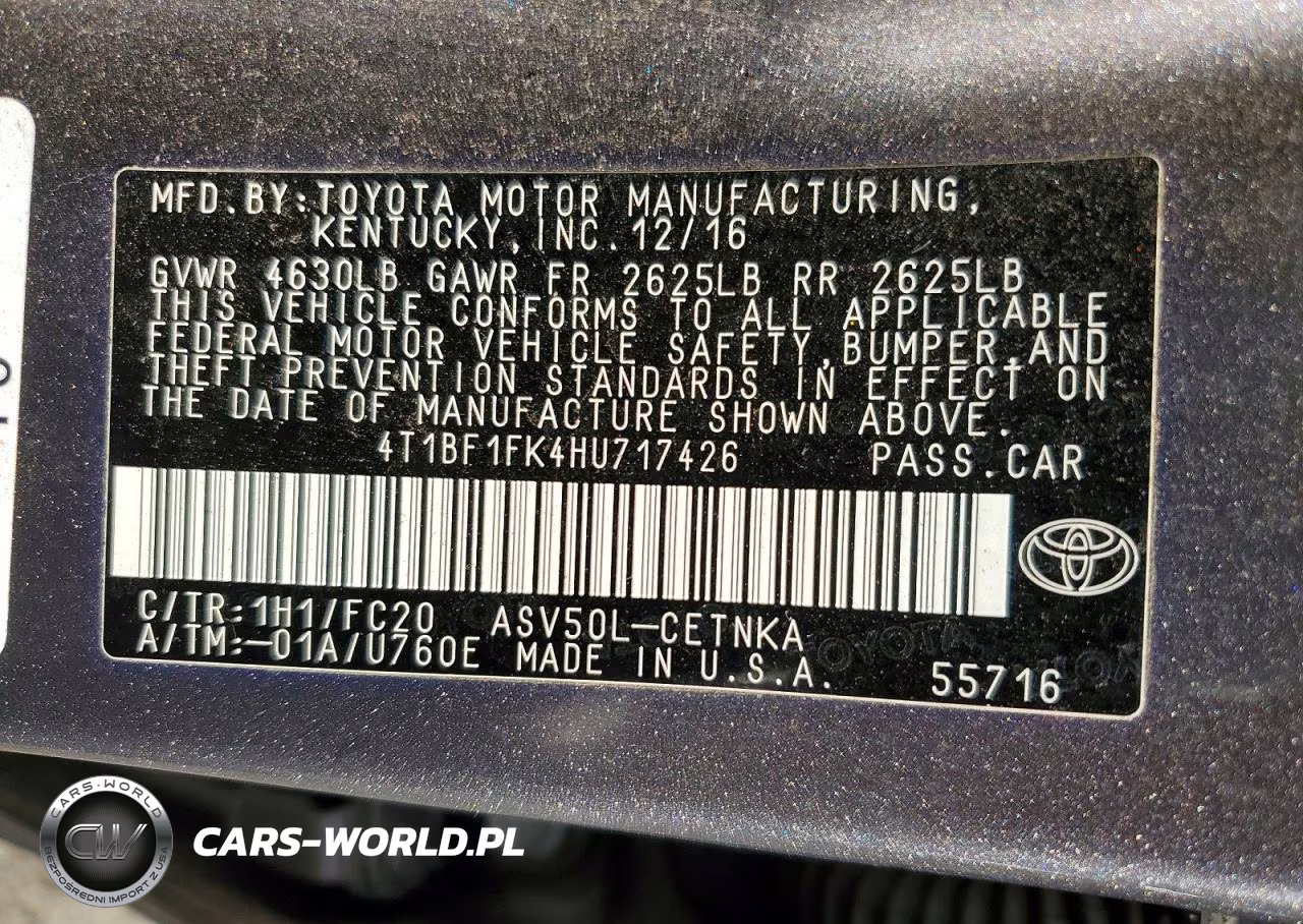 2017 Toyota Camry Le VIN:4T1BF1FK4HU717426 - 13