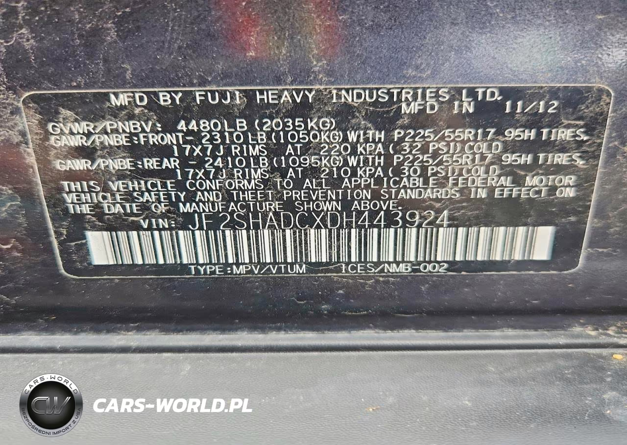 2013 Subaru Forester 2.5X Premium VIN:JF2SHADCXDH443924 - 13