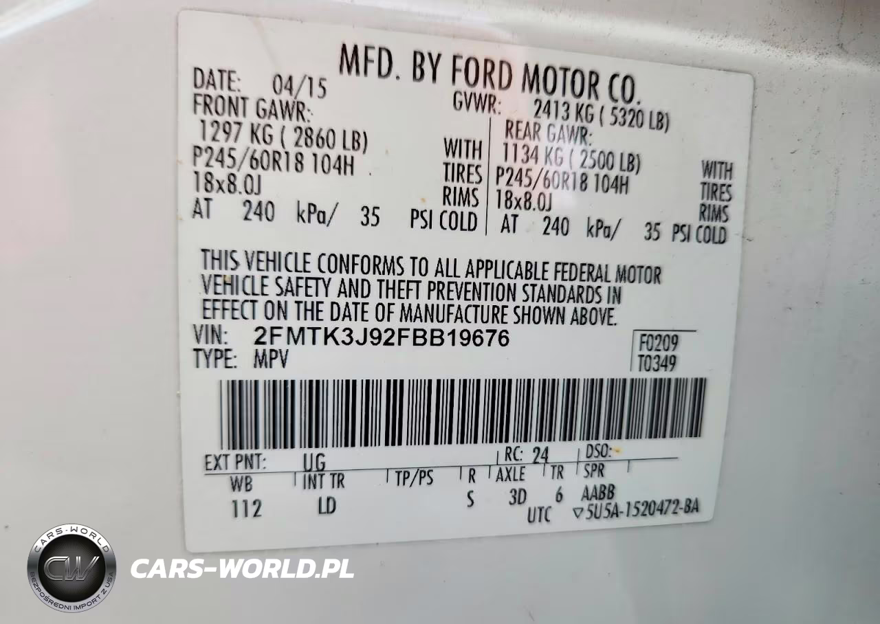 2015 Ford Edge Sel VIN:2FMTK3J92FBB19676 - 14