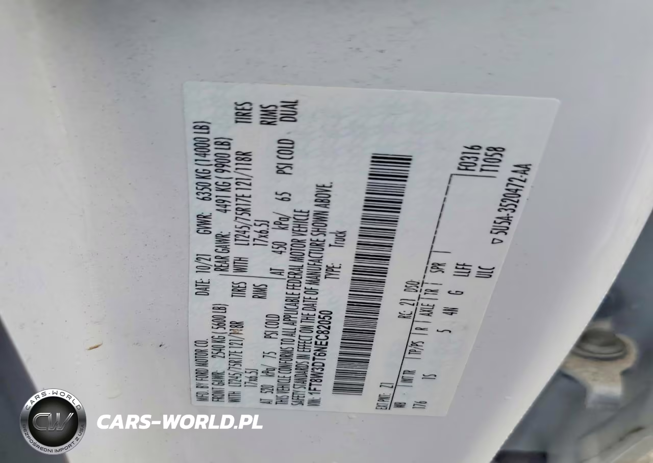 2022 Ford F350 Super Duty VIN:1FT8W3DT6NEC82050 - 12